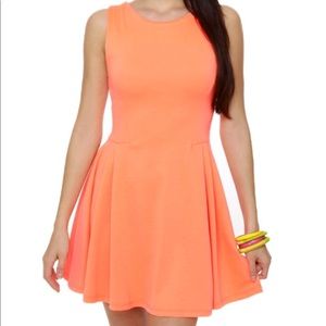 bright orange dress